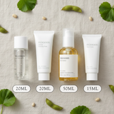 Maleta de vidrio Mixsoon para cuidado de la piel coreano, con diseño transparente y elegante para productos de belleza.