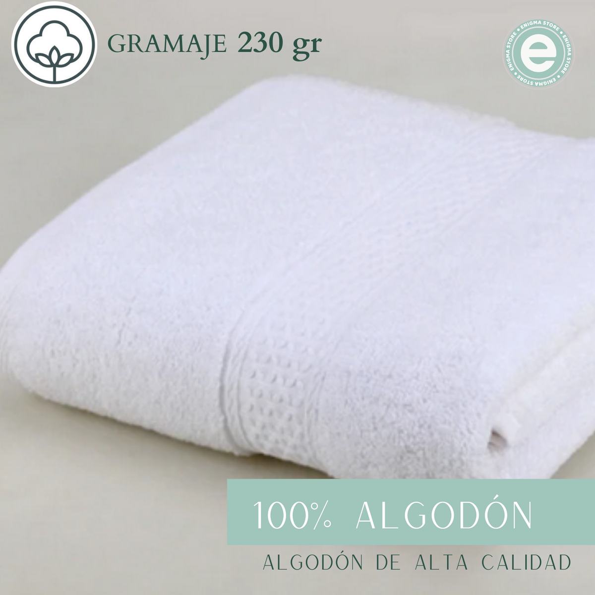 Pack 3 Toalla de Algodón blanca para peluqueria Piso Hotel 50x100 CM