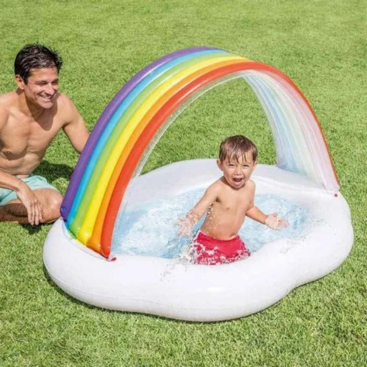 Piscina Inflable Para Bebés Nube con Arcoíris 82 litros