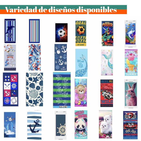 Pack 4 Toallas De Playa De Microfibra Secado Rapido 70x140cm Hombre