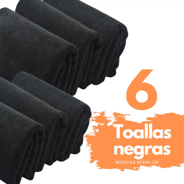 Pack de 6 toallas de microfibra Enigma Store para peluquería, hotel, spa, gimnasio, tamaño 40x80 cm, color blanco.