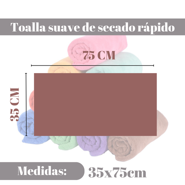 Pack 6 Toalla De Mano Microfibra Baño Spa Hotel Cocina 35x75