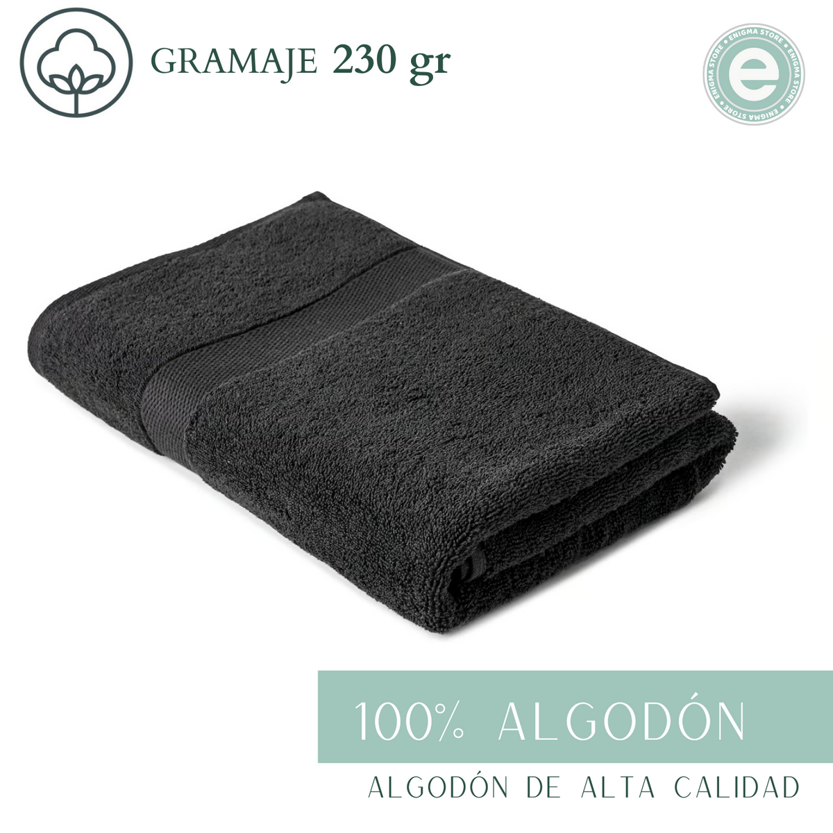 Pack 3 Toalla de Algodón negra para peluqueria Piso Hotel 50x100 CM