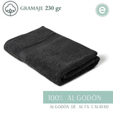 Pack de 3 toallas de algodón negras de 50x100 cm para peluquería, piso o hotel, con textura suave y absorbente.