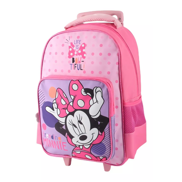 Mochila Infantil Tripack Escolar Con Ruedas Minnie