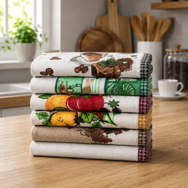 Pack 6 Paños de Cocina 100% Microfibra Absorbente
