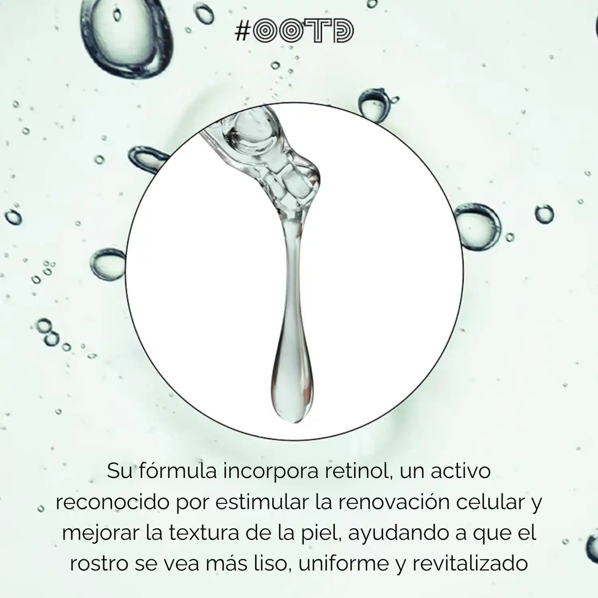 Mascarilla facial coreana OOTD Retinol Serum Plumping, con textura cremosa y envase blanco, para piel hidratada y rejuvenecida.
