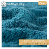Toallas de algodón azul profundo de 130 g, pack de 4, ideales para hotel o spa, de la marca Enigma Store.