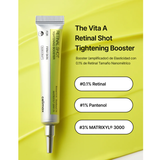 Suero coreano CELIMAX VITA-A Retinal Shot Tighting Booster en botella de 15ml, con envase y gotero visibles.