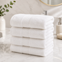 Set de 4 toallas blancas de algodón para manos, perfectas para spa, hotel o peluquería, tamaño 35x75 cm, marca Enigma Store.