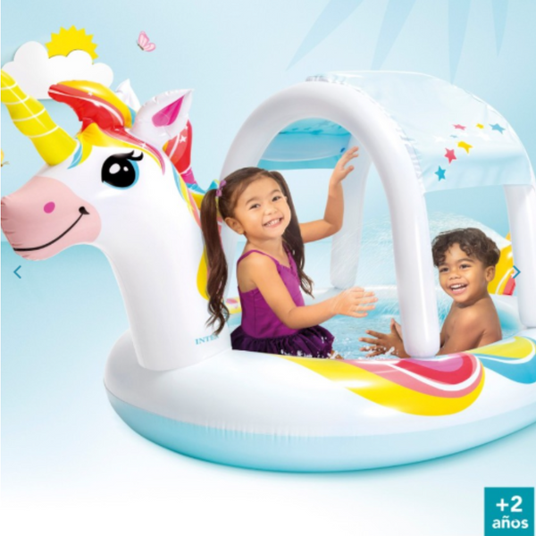 Piscina unicornio INTEX con ducha y toldo desmontable