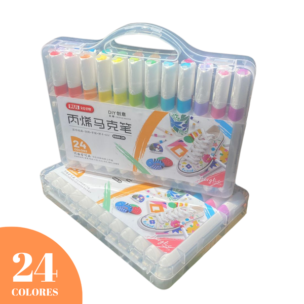 Set 24 Plumones Marcadores Acrilicos Para Manualidades