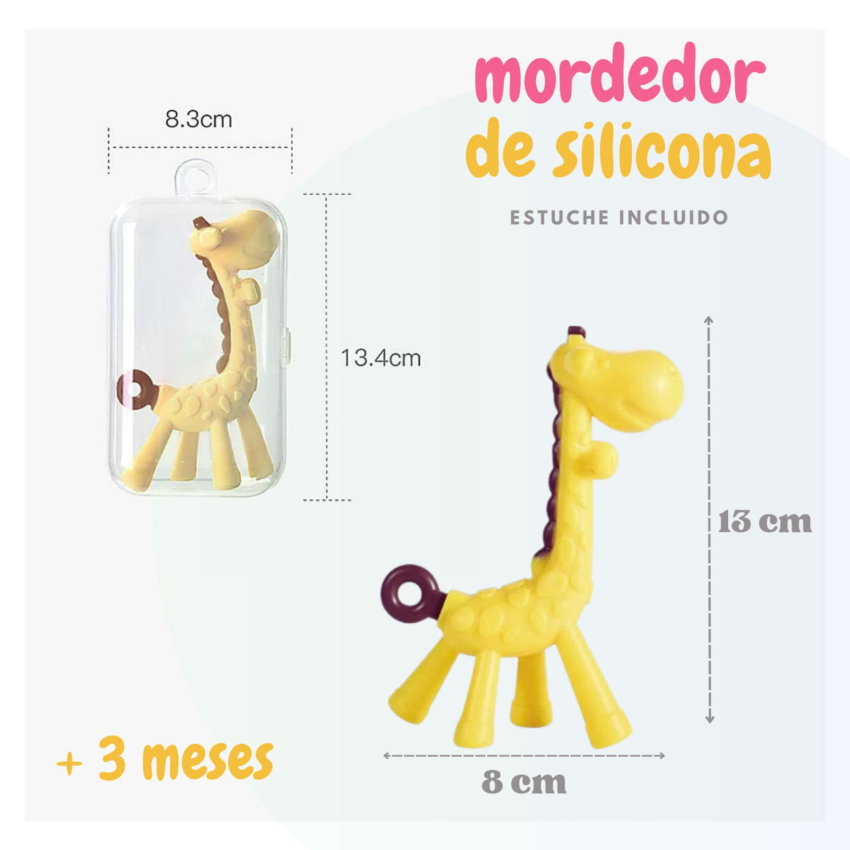 Mordedor Silicona Jirafa + Cajita Para Bebes Niño Niña