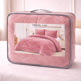 Cobertor rosa y fundas premium de Enigma Store, suave y acolchado para mayor comodidad y estilo en tu hogar.