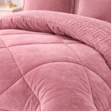 Cobertor rosa de lujo y fundas premium de Enigma Store, suave y cálido para la cama o sofá.