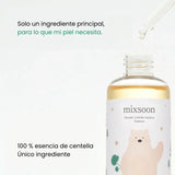 Esencia coreana Mixsoon Soondy Centella Asiatica en frasco con gotero para cuidado facial.