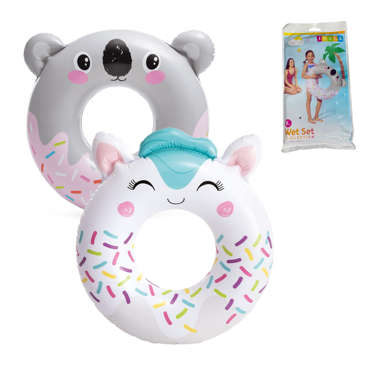 Flotador Inflable Anillo INTEX Cute Animal 76 cm, Diseños Surtidos