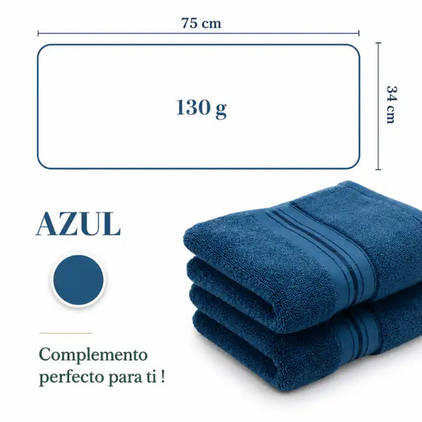 Paquete de 4 toallas de algodón azul profundo de 130 g, ideales para spa y hotel, de la marca Enigma Store.