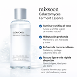 Esencia de fermento de galactomyces Mixsoon, producto de cuidado facial coreano en botella de 100 ml sobre fondo blanco.