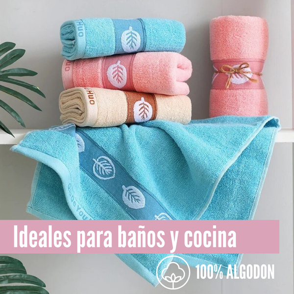 Pack 6 Toallas De Mano Algodon Baño Cocina Hotel Spa 35x75cm