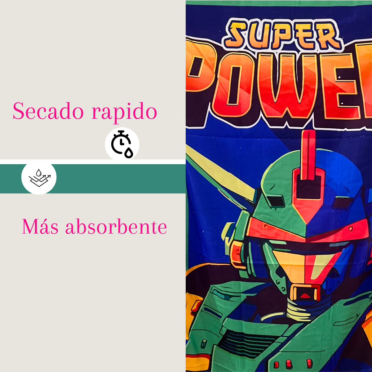 Pack 4 Toallas De Playa De Microfibra Secado Rapido 70x140cm Hombre