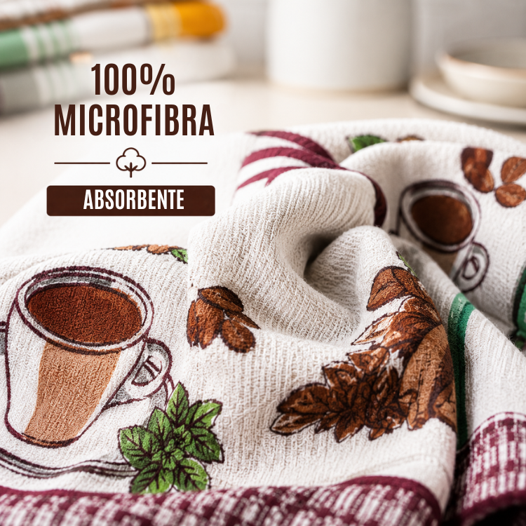 Pack 6 Paños de Cocina 100% Microfibra Absorbente