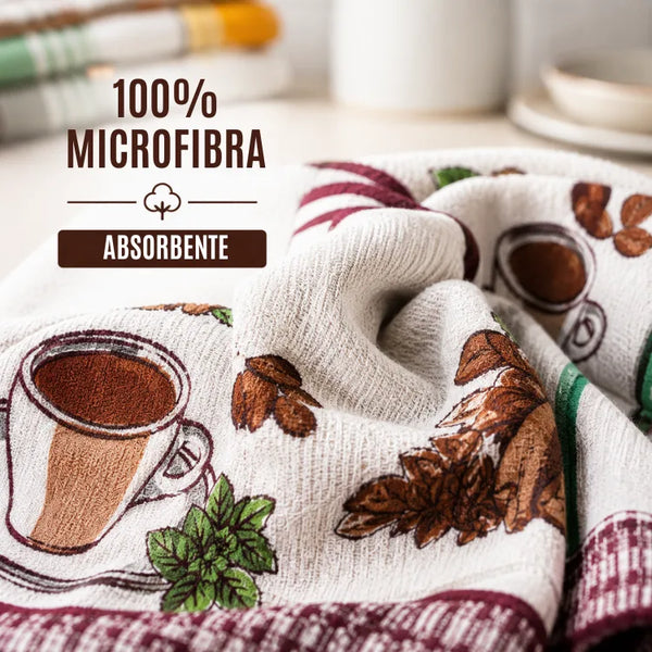 Pack 6 Paños de Cocina 100% Microfibra Absorbente