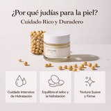 Crema de frijoles Mixsoon para cuidado de la piel, frasco pequeño de 50ml, textura cremosa y suave.