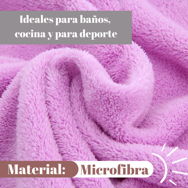 Pack 6 Toalla De Mano Microfibra Baño Spa Hotel Cocina 35x75