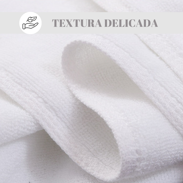 Set 2 Toallas De Baño Grande Microfibra Blanca Toallon 90x180cm