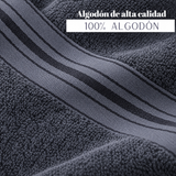Juego de 4 toallas de algodón grafito de 130 g con textura suave, ideales para spa y hotel, de la marca Enigma Store.