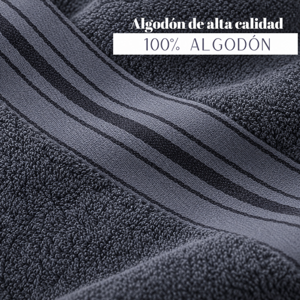 Juego de 4 toallas de algodón grafito de 130 g con textura suave, ideales para spa y hotel, de la marca Enigma Store.