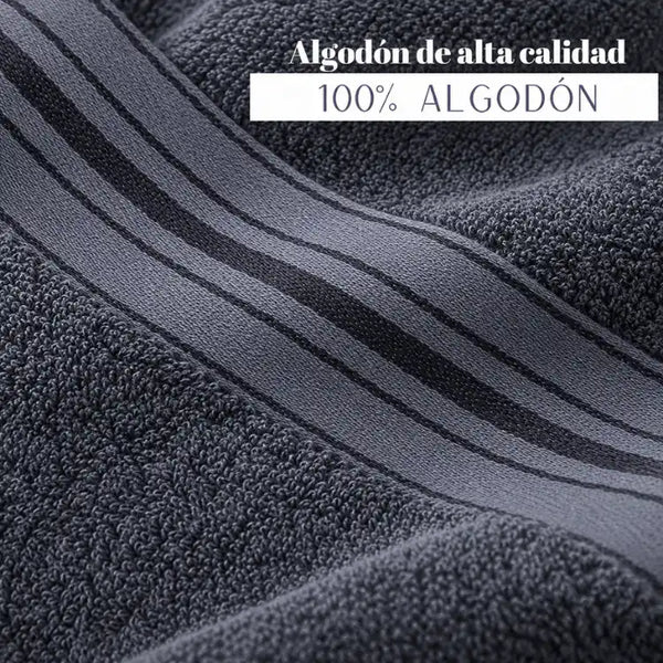 Juego de 4 toallas de algodón grafito de 130 g con textura suave, ideales para spa y hotel, de la marca Enigma Store.