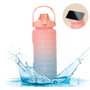 Botella De Agua Deporte Motivacional 2 Litros Con Bombilla