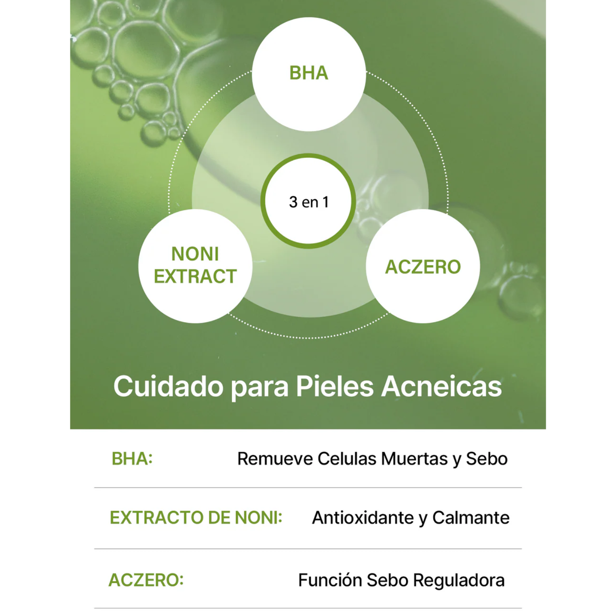 Limpiador facial coreano CELIMAX THE REAL NONI ACNE BUBBLE de 155ml, espuma suave para piel propensa al acné.