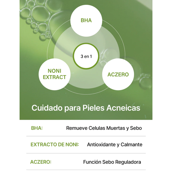 Limpiador facial coreano CELIMAX THE REAL NONI ACNE BUBBLE de 155ml, espuma suave para piel propensa al acné.