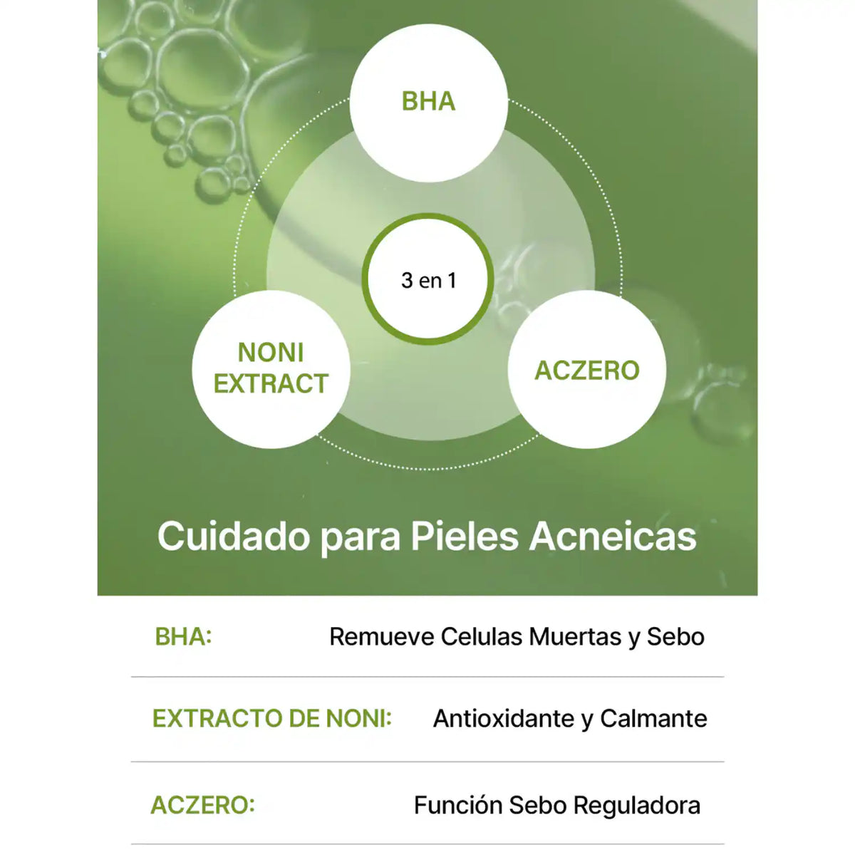 Limpiador facial coreano CELIMAX THE REAL NONI ACNE BUBBLE de 155ml, espuma suave para piel propensa al acné.