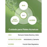 Limpiador facial coreano CELIMAX THE REAL NONI ACNE BUBBLE de 155ml, espuma suave para piel propensa al acné.
