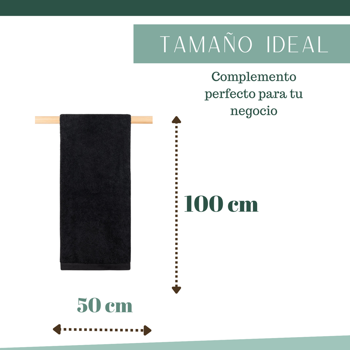 Pack 3 Toalla de Algodón negra para peluqueria Piso Hotel 50x100 CM