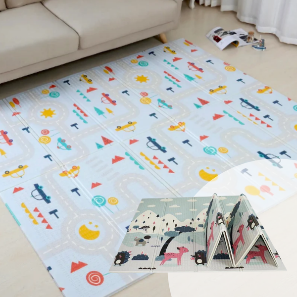 Alfombra Anti Golpes Tapete Bebe Plegable Reversible Juego 180 x 200 cm