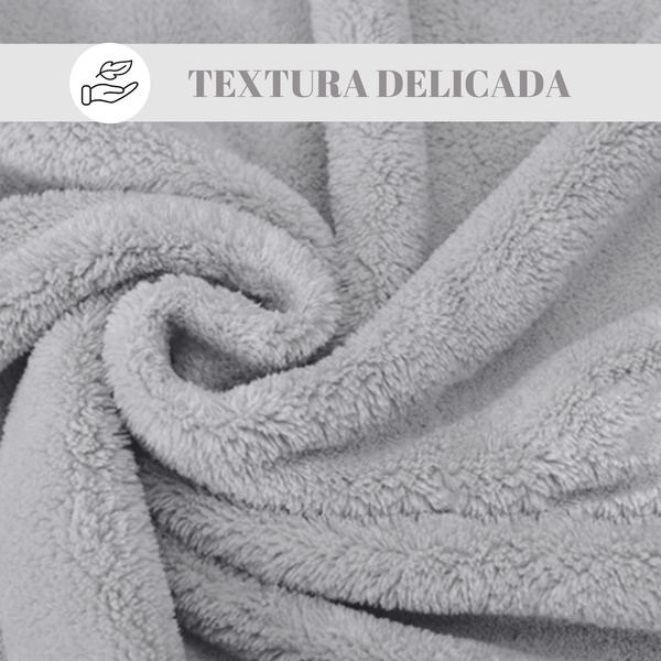 Set 2 Toallas De Baño Grande Microfibra Gris Toallon 90x180cm