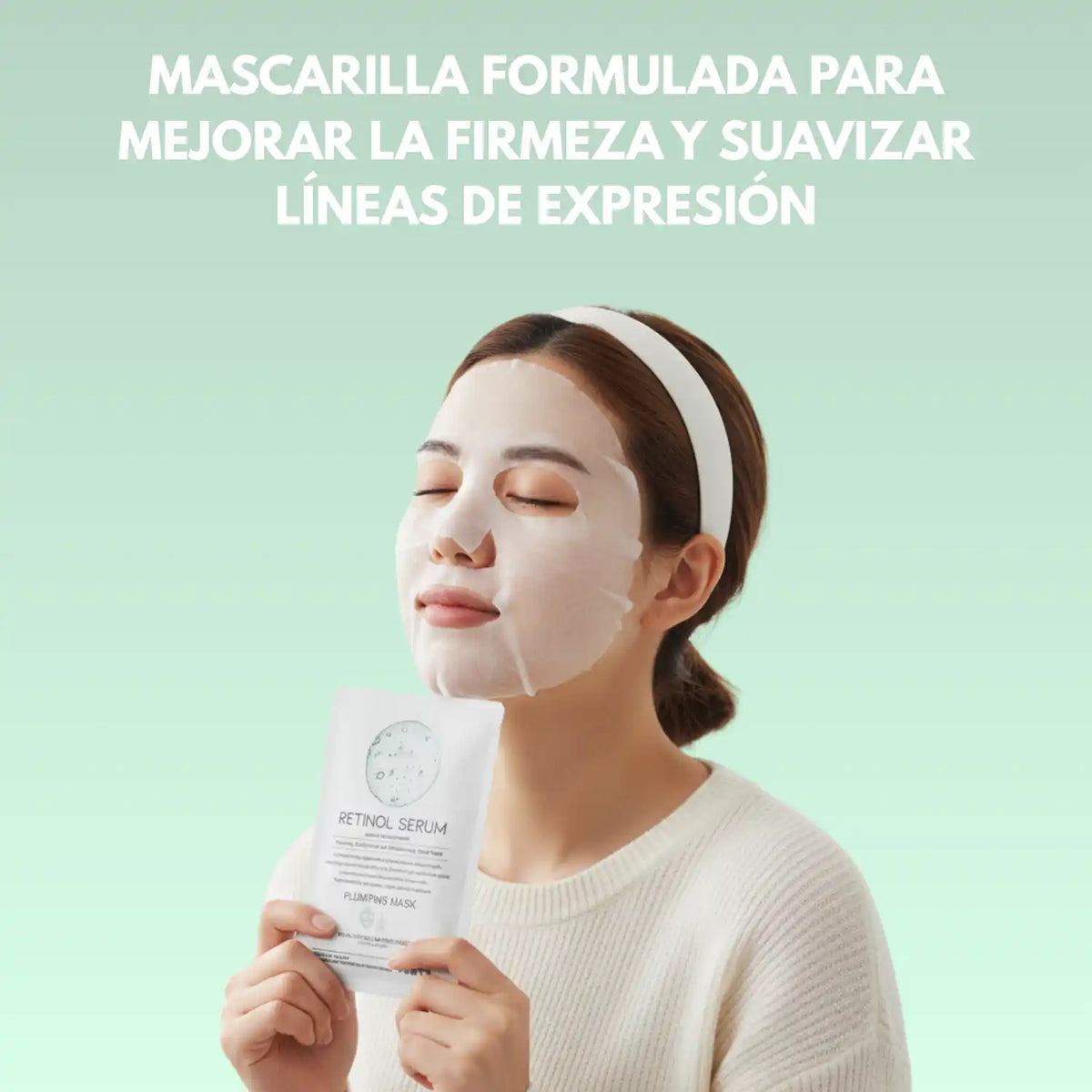 Mascarilla coreana de OOTD con serum de retinol para reafirmar y revitalizar la piel del rostro.