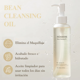 Aceite limpiador de frijoles Mixsoon, producto coreano de cuidado facial, en frasco de 195 ml con etiqueta blanca y texto.