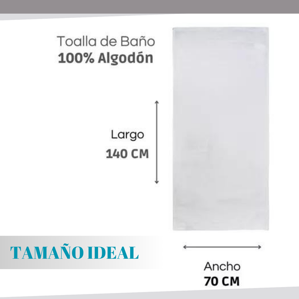 Toalla Blanca De Baño Hotel Spa De Algodón de 370 Gr