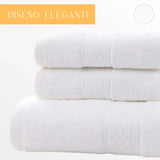 Pack de 3 toallas de cuerpo, mano y cara de algodón suave de Enigma Store, ideales para secar y cuidar la piel.