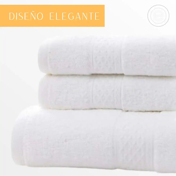 Pack de 3 toallas de cuerpo, mano y cara de algodón suave de Enigma Store, ideales para secar y cuidar la piel.