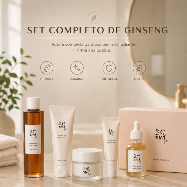 Set de cuidado facial coreano Beauty of Joseon, con productos esenciales para una rutina de skincare natural y efectiva.