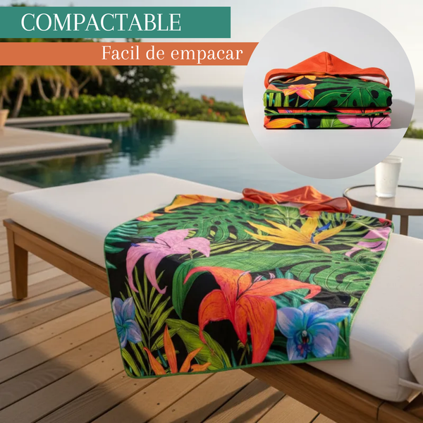 Toalla capucha de playa para adultos con broches estilo surf poncho para mujer, en color azul con diseño confortable