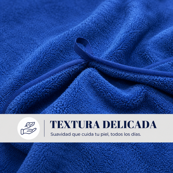 Set 2 Toallas De Baño Grande Microfibra Azul Toallon 90x180cm