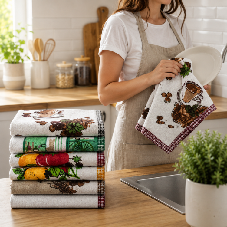 Pack 6 Paños de Cocina 100% Microfibra Absorbente